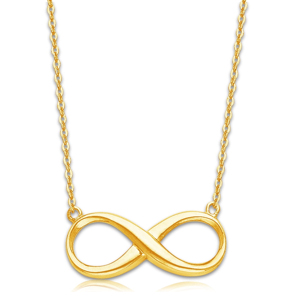 14k Yellow Gold Infinity Necklace 18"