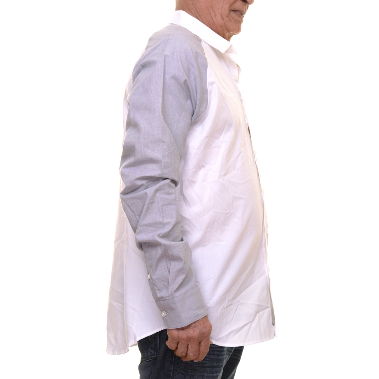 Kenneth Cole Mens Pocket Raglan Button Up Shirt