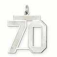 thumbnail image 1 of 925 Sterling Silver Number 70 Pendentif Pendentif Charmes, 1 of 6