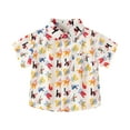 thumbnail image 2 of Clearance Under $10 Honeeladyy FashionBoys' Casual Short Sleeve Tops Turndown Collar Botton Solid Short Pants Sets Gift for Kids(Yellow,6-7 Years), 2 of 3