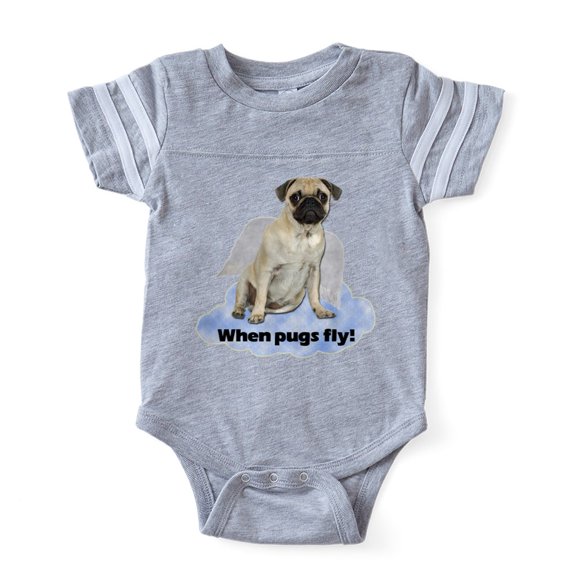 CafePress - FIN When Pugs Fly - Cute Infant Baby Football Bodysuit