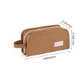 thumbnail image 3 of Hyknon Large Capacity Pencil Case Pen Pouch, Multi-layered Pencil Holder with Handle, Solid‑Color Storage Bag with Zipper, Durable Pen Pouch for Adult, Portable Storage Bag for Office College, Coffee, 3 of 6