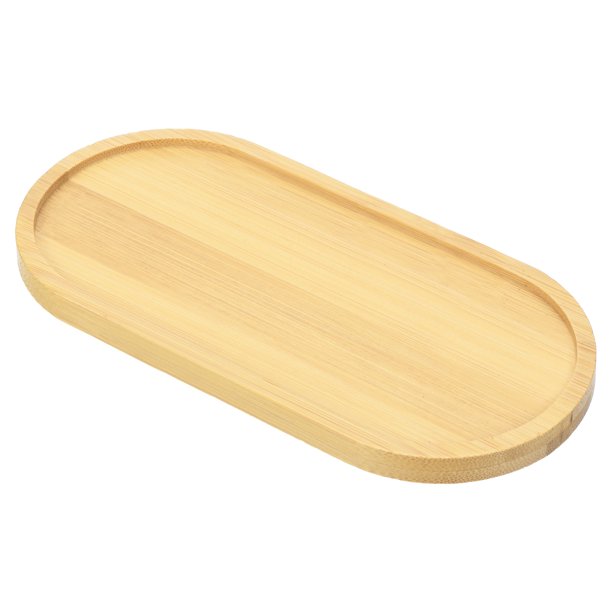Uxcell 7x3" Plato de Bambú Ovalado para Macetas, Bandeja de Goteo para Interiores