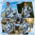 thumbnail image 5 of SEANATIVE Fishing Hoodie with Mesh Mask for Men Sun Protection Full Face Neck Coverage Breathable Comfortable Performance Fishing Shirt Rash Guard, S, Daisy Patchwork Print Blue, 5 of 7