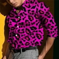 thumbnail image 4 of Camisetas con estampado de leopardo de estilo hip hop de la calle Harajuku para hombre, ropa de fiesta de nueva moda 2024, ropa de mujer, tops con botones de solapa, 4 of 5