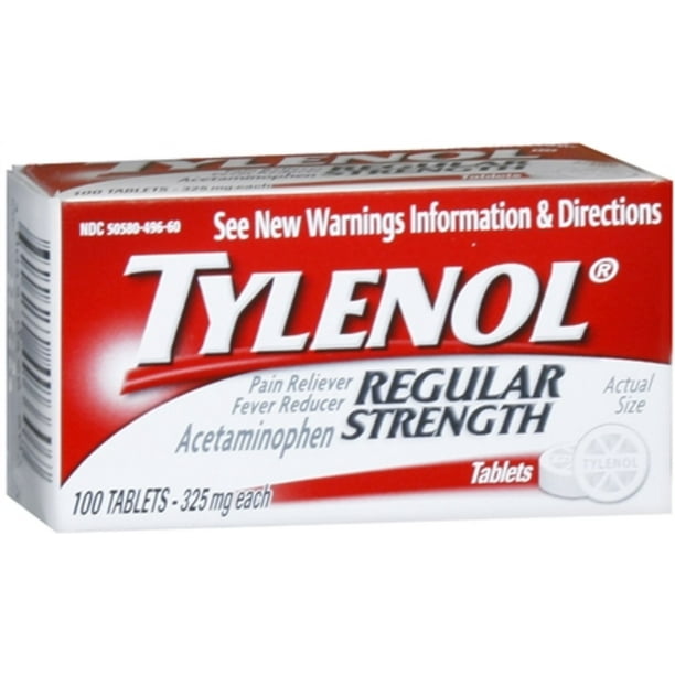 TYLENOL Regular Strength Tablets 100 Tablets (Pack of 2)
