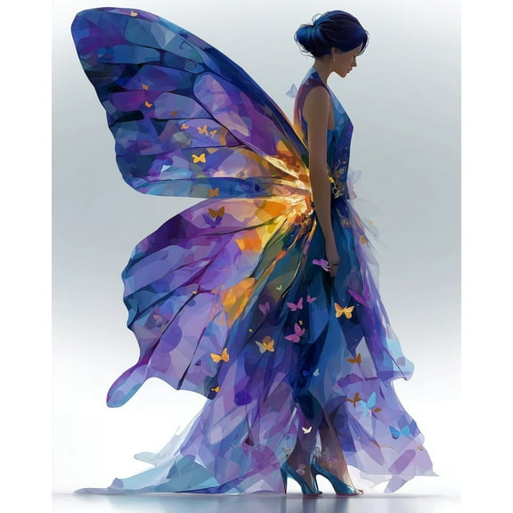 Paint by Numbers for Adults Kids Beginner Butterfly Wings and Gorgeous Clothes DIY Acrylic Painting by Numbers Kits with Brushes Acrylic Pigment Home Decoration Gifts 16 x 20 inch