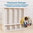 thumbnail image 4 of ECR4Kids Streamline 4-Section Coat Locker with Bench, Toddler Size, White Wash, 4 of 9