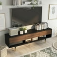 thumbnail image 4 of 24/7 Shop at Home Miller 3 Drawer Modern TV Stand with Storage, Media Console Entertainment Center, Dining Sideboard Buffet Cabinet for Living Room in Black Wood, 4 of 5