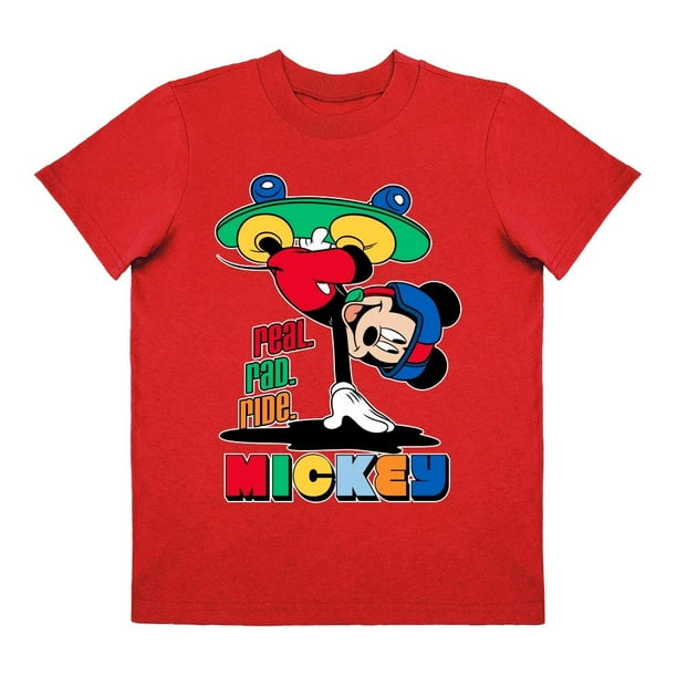 Playera Para Niño Disney Mickey Mouse Cuello Redondo Manga Corta Talla 8 Rojo