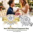 thumbnail image 4 of Yndra Heart Shaped Engagement Ring Set for Women,5A CZ Halo Wedding Ring Set,925 Sterling Silver Plated Stackable Promise Rings,Dainty Wedding Jewelry Gift for Her Size 7, 4 of 10