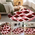 thumbnail image 5 of Round Rug 7Ft Washable Non-Slip, Red Geometric Moroccan Circle Area Rugs for Living Room Bedroom, Abstract Art Red Ombre Modern Indoor Floor Mats Carpet Runner for Home Decor Aesthetic, 5 of 8