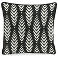 thumbnail image 4 of Jordan Manufacturing 16" x 16" Black and White Geometric Leaves Reversible Square Outdoor Throw Pillow with Welt, 4 of 13