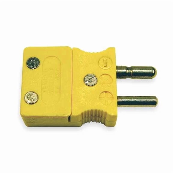 Tempco Thermocouple Plug,K,Yellow,Hollow Pin TCAR-1007