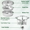 thumbnail image 2 of EVGTTI 4 Pack 5QT Round Chafing Dish Buffet Set, High Grade Stainless Steel Chafing Dish with Foldable Frame for Parties, Events, 2 of 5