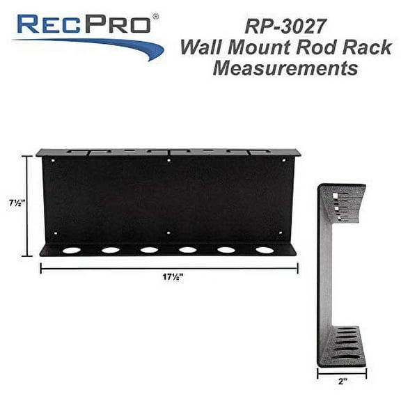 RecPro Ice Fishing Gear Wall Mount Rod Holding Combo Rack | Fish House Storage | Stores up to 6 Rods