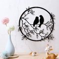 thumbnail image 1 of Escultura de pared de metal con silueta de pájaro sobre un árbol, para colgar en la pared, para sala de estar, jardín, dormitorio, oficina, decoración del hogar (estilo 1), 12 x 12 pulgadas, 1 of 5