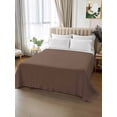 thumbnail image 2 of Pure Brown Flat Sheets Only Twin XL Size, Soft Breathable Bed Top Sheets for Mattress, Simple Solid Color Luxury Bedding Flat Sheets for Home Hotel Bedroom Bed Protection, 2 of 9