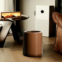 AuroraX Brown Bedroom Trash Can Round 3.4 Gallon Large Double-Layer Wastebasket Stylish Plastic Minimalist Trash Bin for Office Livingroom