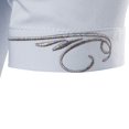 thumbnail image 4 of ZVNAΖH Mens Short Sleeve Stand Up Collar Shirts Slant Placket Pointed Hem Embroidered Shirts Dress Shirt Formal Shirts, 4 of 6
