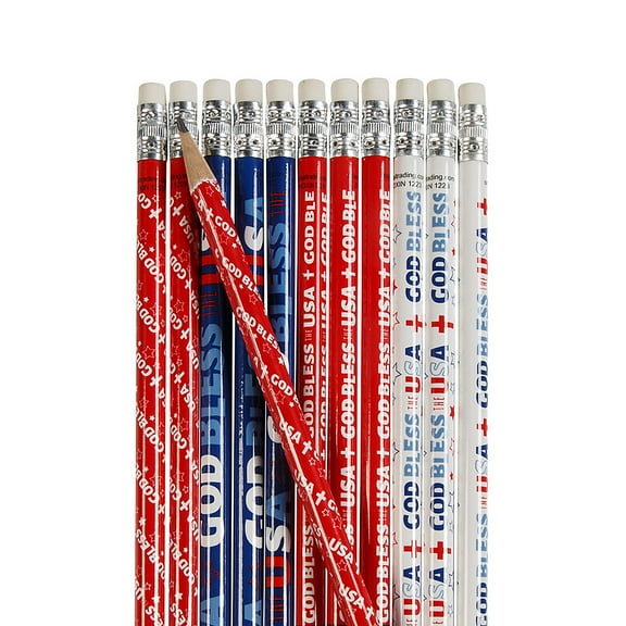 Fun Express God Bless the USA Pencils - 24 Pieces