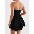 thumbnail image 2 of Vestido PRETTYGARDEN para mujer, verano 2025, sin tirantes, tubo, negro, 2 of 7