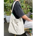 thumbnail image 3 of Bolso bandolera tipo bandolera tipo bandolera de lona para mujeres y hombres, color blanco, 3 of 6