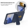 thumbnail image 3 of Allytechgroup Case for Samsung Galaxy Z Flip 5, Shockproof Rigid Plastic Flip Cover with Card Slot, Built-in Kickstand Anti-Scratch & Drop Protection Foldable Phone Accessory for Women Men, Darkblue, 3 of 7