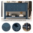 thumbnail image 3 of Buffet Cabinet Sideboard, 46" Buffet Cabinet Sideboard with 4 Storage Drawers, 2 Cabinets and 1 Bottom Shelf, Wood Console Table Storage Cabinet for Dining Room Home Furniture, Navy, I7987, 3 of 10