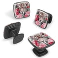 thumbnail image 2 of 4 Pcs Cabinet Handle Drawer Pulls Rose and Leopard Knobs with Screws Square Furniture Office Cabinet Knob Decoration, 2 of 7