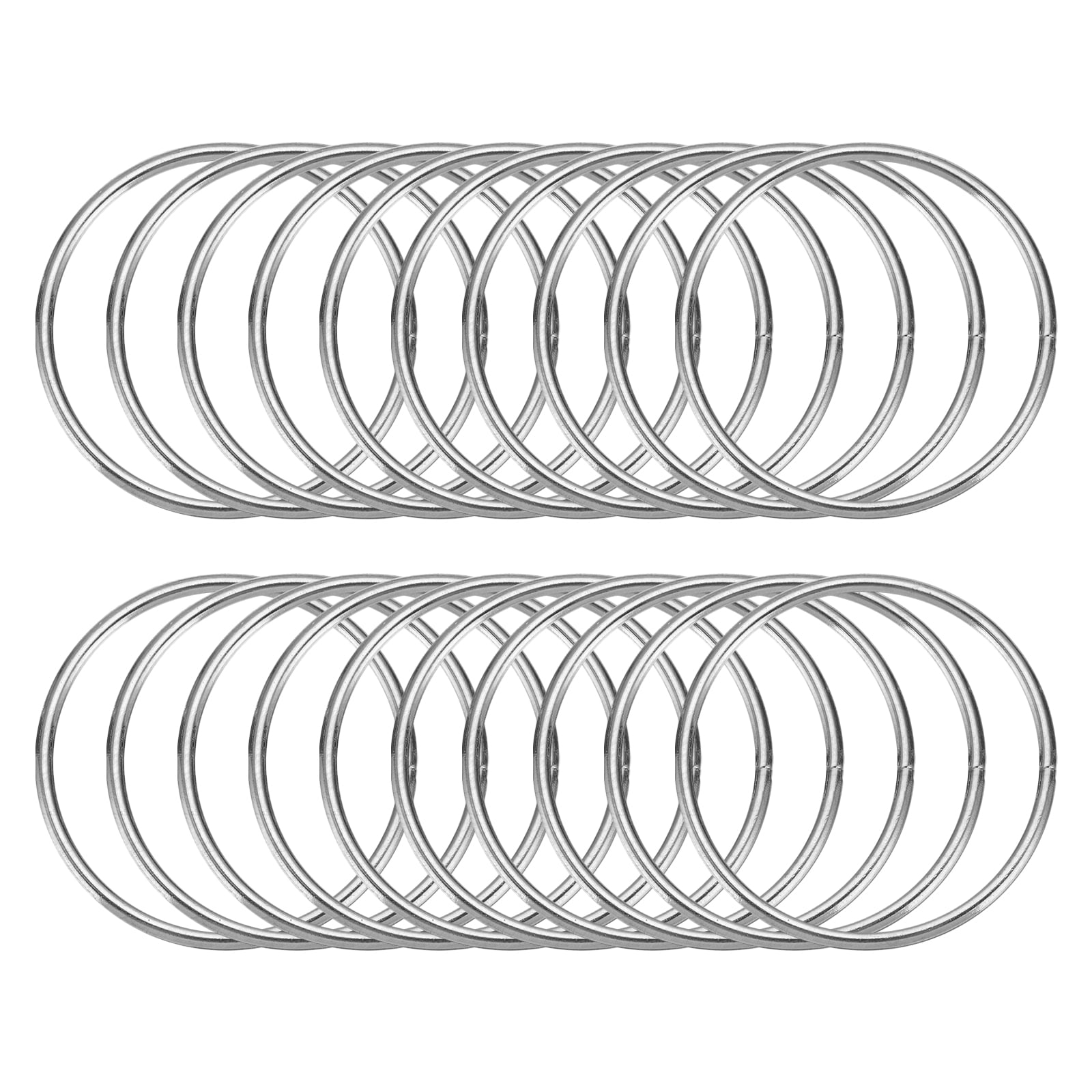 Uxcell 20 Pcs Dream Catcher Rings,Metal Crafts Hoops Floral Hoop 1.6 Inch Macrame Hoops Rings for DIY Crafts Wreath Making Supplies Plant Hangers, Silver