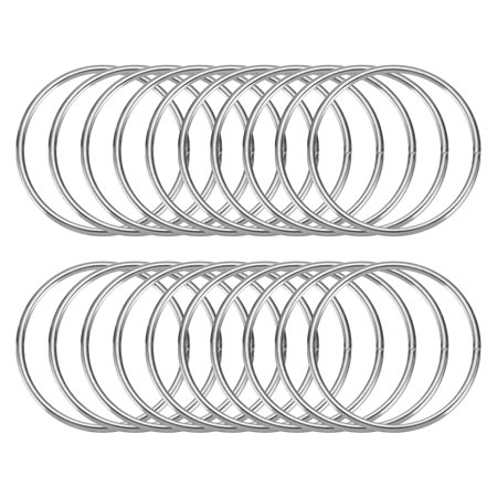 Uxcell 20 Pcs Dream Catcher Rings,Metal Crafts Hoops Floral Hoop 1.6 Inch Macrame Hoops Rings for DIY Crafts Wreath Making Supplies Plant Hangers, Silver