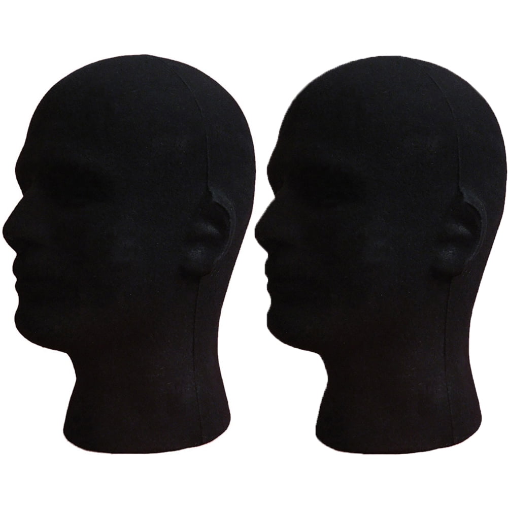 SPRING PARK 2Pcs Male Styrofoam Mannequin Head Cosmetics Model Head Wig