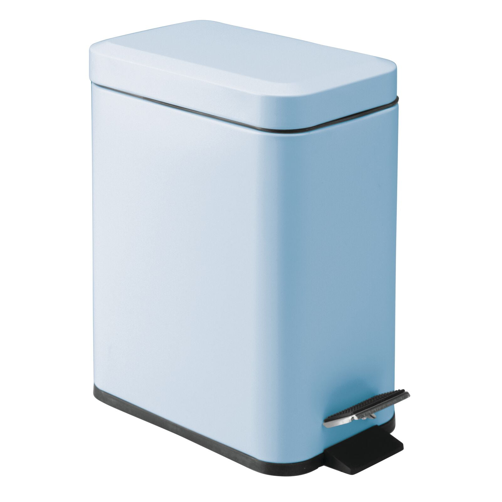 mDesign Step Trash Can/Garbage Bin Removable Liner Light Blue