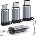thumbnail image 1 of Paquete de 4 adaptadores Lightning a USB C para iPhone 15/16/16 Pro/16 Pro Max/16 Plus, Samsung S24, i-Pad Air, Carga rápida y Transferencia de Datos, Cable Conector Tipo C, no Apto para, 1 of 5