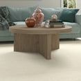 thumbnail image 3 of Evelyn&Zoe Holm 36" Wide Round Coffee Table, Antiqued Gray Oak, 3 of 9