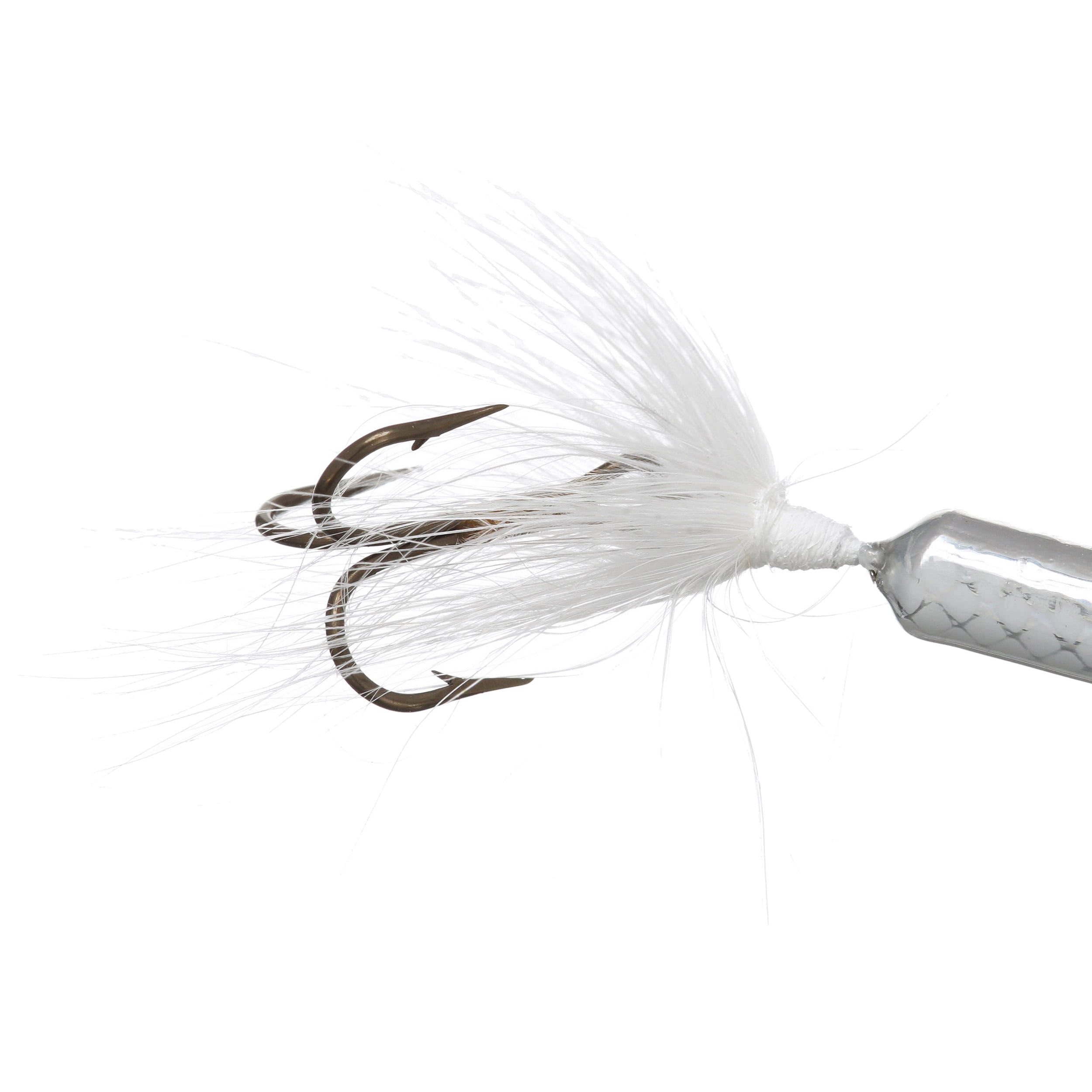 Rooster Tail, Flash White, Inline Spinnerbait Fishing Lure, 3/8 oz 
