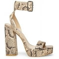 thumbnail image 2 of Steve Madden Waverley Tan Snake Ankle Strap Rounded Open Toe Platform Sandals (Tan Snake, 6), 2 of 9