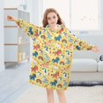 thumbnail image 5 of Dailycode Wearable Blanket Hoodie Oversized Sherpa Flannel Blankets with Pocket for 3-14 Year Old Little Unicorns and Rainbow, 5 of 7