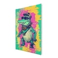 thumbnail image 2 of 8x12 inch Canvas Frameless Painting Sunglasses Crocodile,Zoo Decor Accessory,Indoor Bathroom,Man Cave,Bar,Studio Decor Wall Art Prints,Gift For Crocodile Enthusiast,Funny Crocodile Paintings, 2 of 6