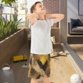thumbnail image 5 of BZSMCE Adjustable Drawstring Casual Shorts With Yellow Python Pattern Pattern, 5 of 9