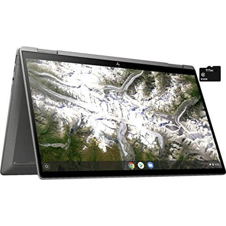 2021 HP X360 2 in 1 Laptop 14" Touch-Screen FHD IPS Chromebook, Intel Core i3-10110U (Beats i5-7200U), 8GB RAM, 64GB eMMC, Backlit Keyboard, Fingerprint Reader, Webcam, Mineral Silver + TiTac Card