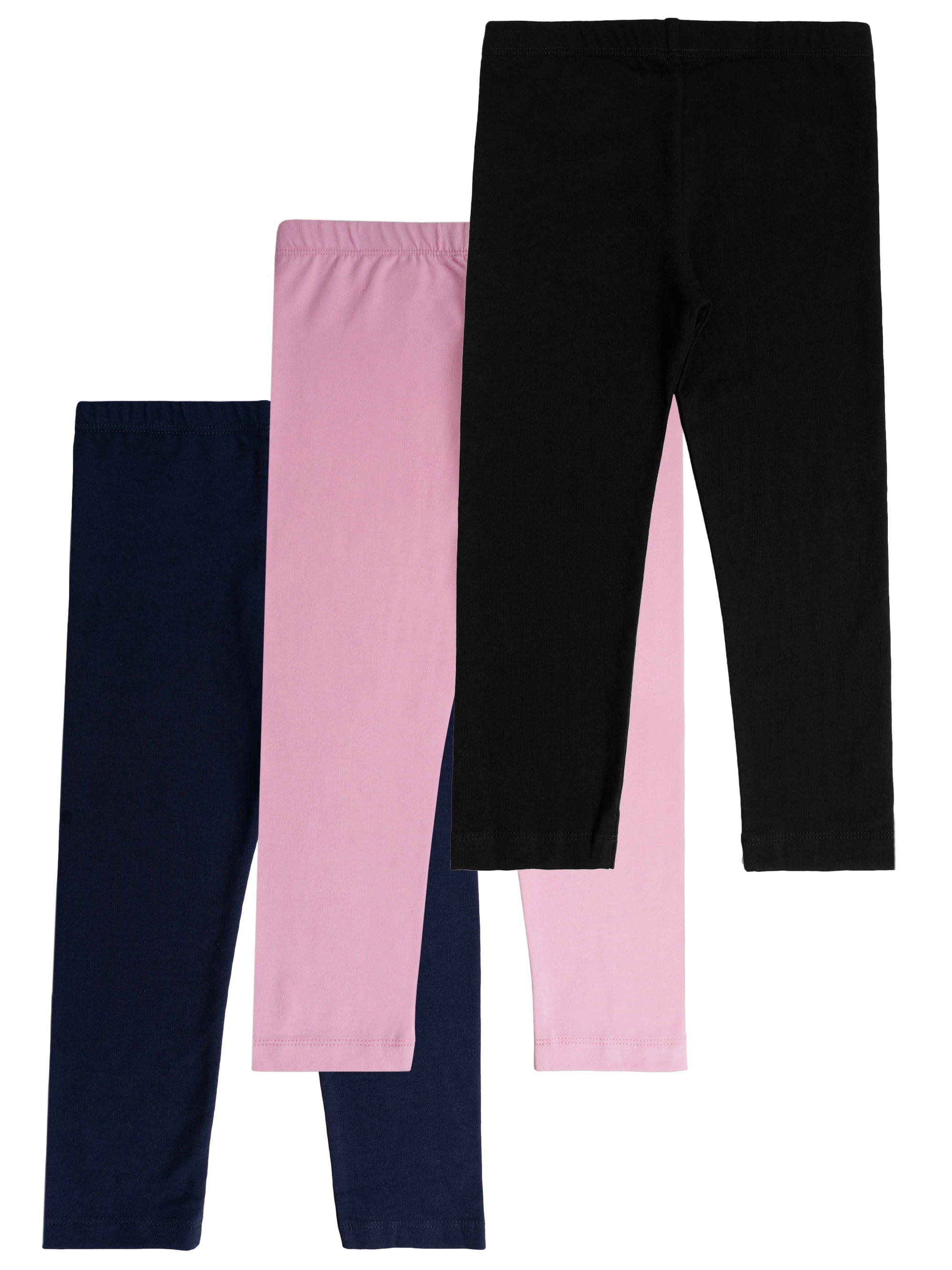 Wonder Nation Toddler Girl's Full-Length Knit Leggings, 3-Pack, Sizes 2T-5T