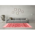 thumbnail image 3 of Ahgly Company Indoor Square Abstract Red Modern Area Rugs, 4' Square, 3 of 4