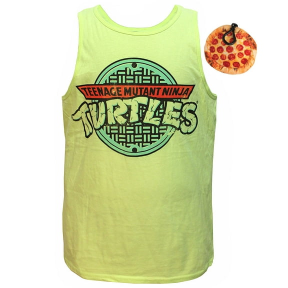 Teenage Mutant Ninja Turtles Sewer Cap Men's Tank Top and Pizza Clip Bundle Set (Small)