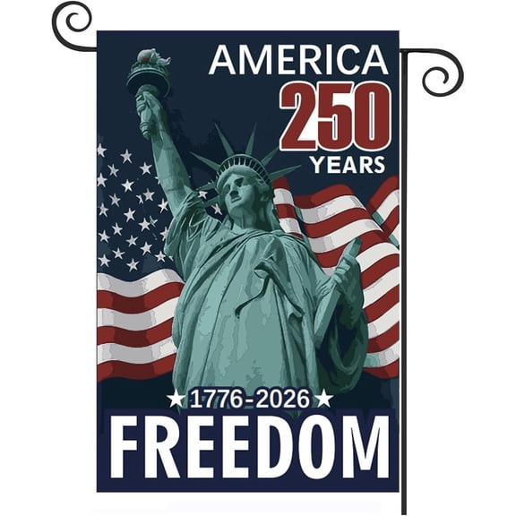 USA 250th Anniversary Flag, 1776-2026 250 Year Patriotic Banner, 250 Years America Double-Sided Garden Flag 12 x 18 Inch 4th of July Decorations Outdoor Yard Sign Banner