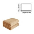 thumbnail image 2 of Soft Blanket Throw Blanket Super Soft Fleece Throw Blanket Twin, Fuzzy Plush Flannel Throw, Warm Cozy Ribbed Microfiber Blanket for Sofa Couch Bed, Lightweight Striped Blanket, 40" x 60" Khaki, 2 of 3