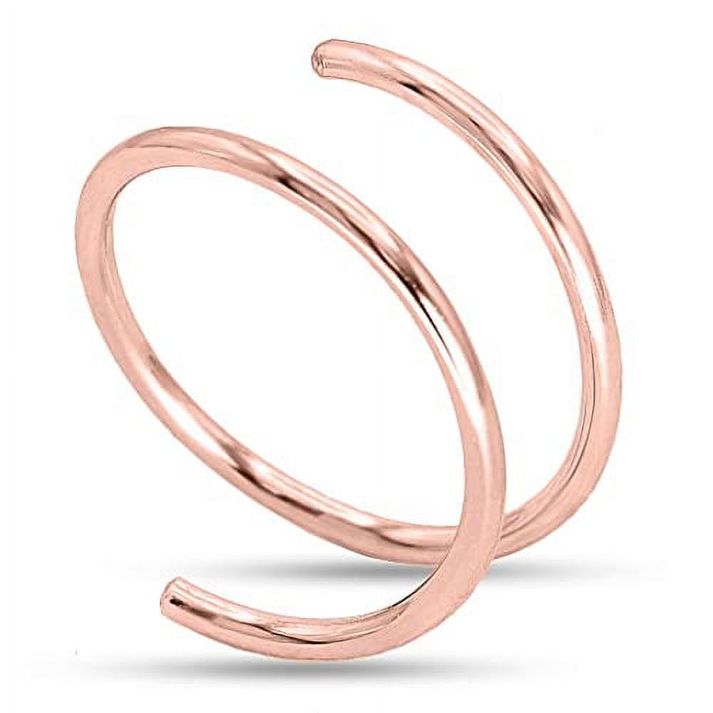 Double Nose Ring Hoop for Single Piercing 14k Gold Filled or Sterling Silver Spiral Twist Nose Hoop for Women Men Rose Gold Filled 20g Left Side 8mm Walmart