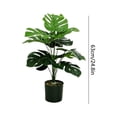 thumbnail image 3 of Planta artificial Monstera Deliciosa en maceta, árbol sintético de hoja de tortuga de 24 pulgadas para decoración del hogar y la oficina, 3 of 7
