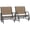 Black#2, variant on Outdoor Sofa, 2 Pieces Outdoor Rocking Chairs, Foldable Reclining Zero Gravity Lounge Rocker with Pillow, Cup & Phone Holder, Combo Design with Folding Legs, Gray, Gray Patio Furniture
